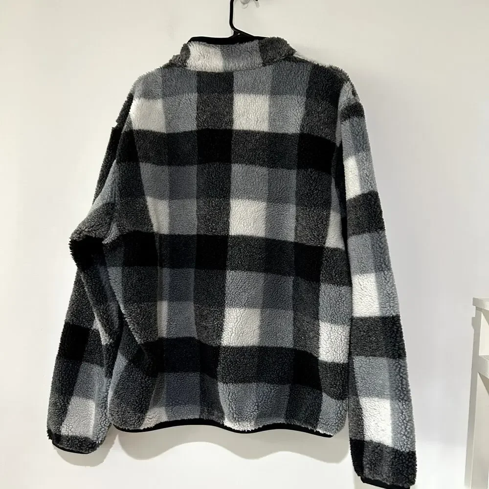 Nike Club Gray Plaid Fleece Men's Winterized Half-Zip NWT Size M